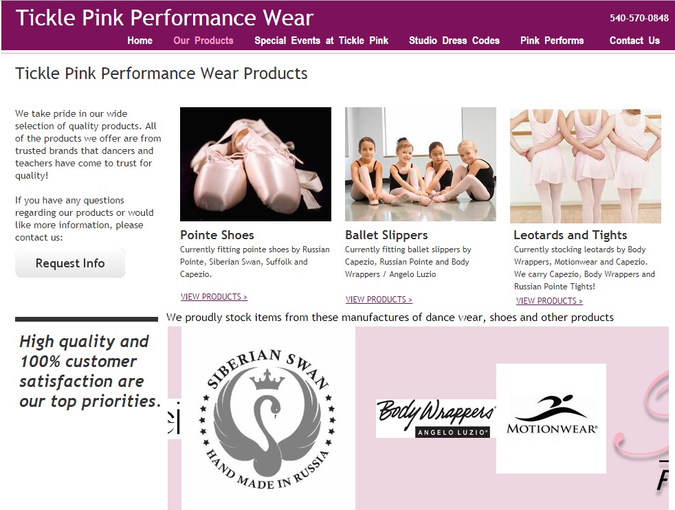 Tickle Pink Performance Wear, Virginia